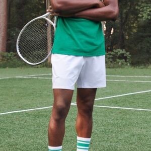 NWT Flint Park Men's Advantage Short (UnLined) in White Tennis Casual